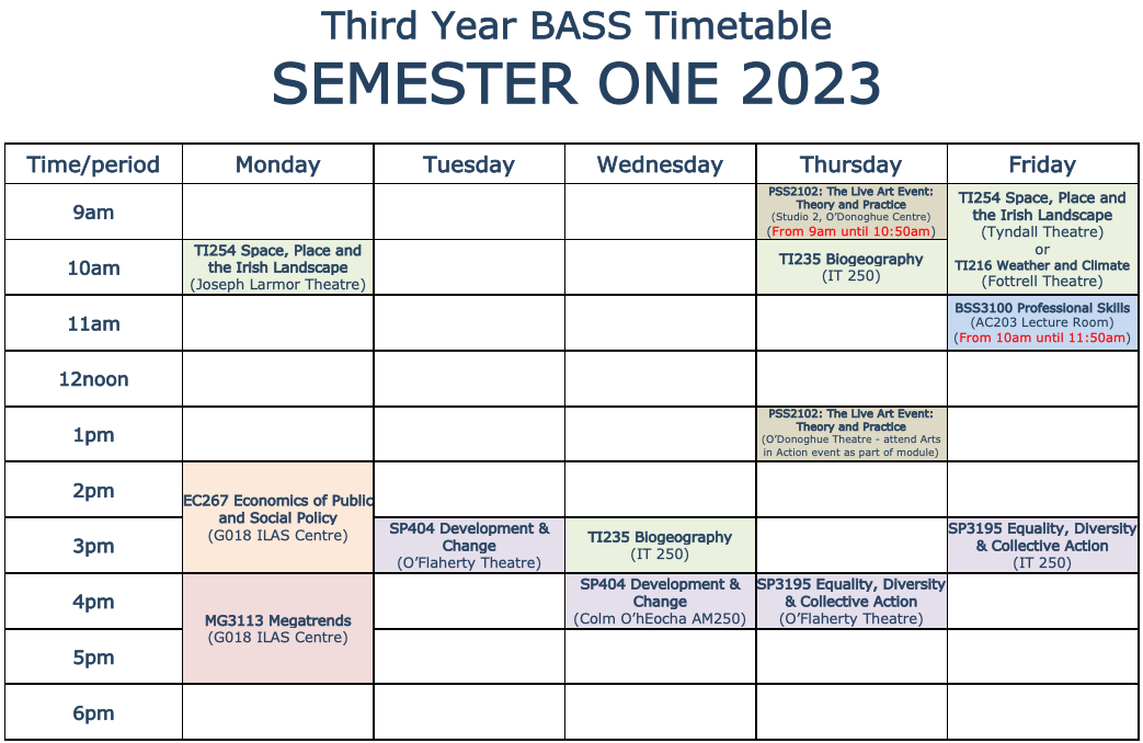 Year Three Timetable
